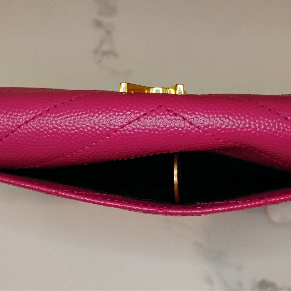 YSL Compact Wallet - Pink Yves Saint Laurent Leather w/GHW - Picture 8 of 15